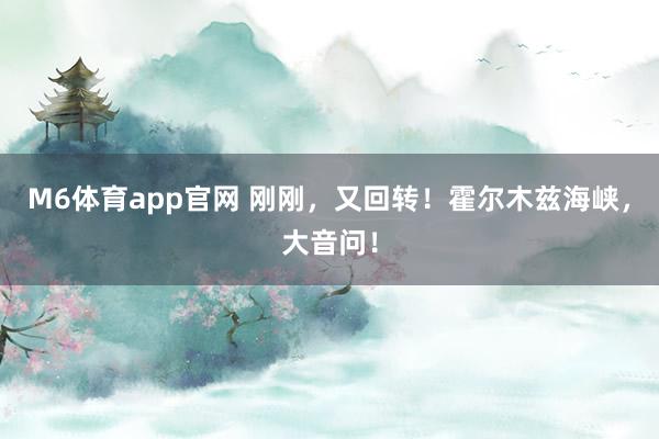 M6体育app官网 刚刚，又回转！霍尔木兹海峡，大音问！
