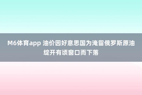 M6体育app 油价因好意思国为淹留俄罗斯原油绽开有顷窗口而下落
