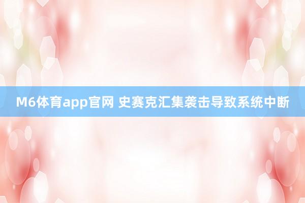 M6体育app官网 史赛克汇集袭击导致系统中断