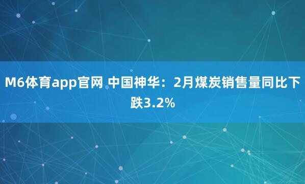 M6体育app官网 中国神华：2月煤炭销售量同比下跌3.2%