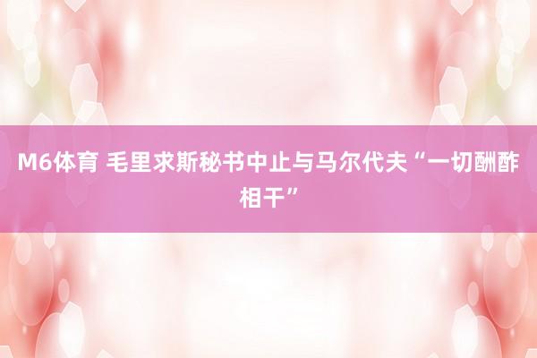 M6体育 毛里求斯秘书中止与马尔代夫“一切酬酢相干”