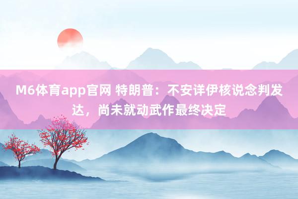 M6体育app官网 特朗普：不安详伊核说念判发达，尚未就动武作最终决定
