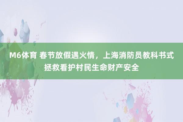 M6体育 春节放假遇火情，上海消防员教科书式拯救看护村民生命财产安全
