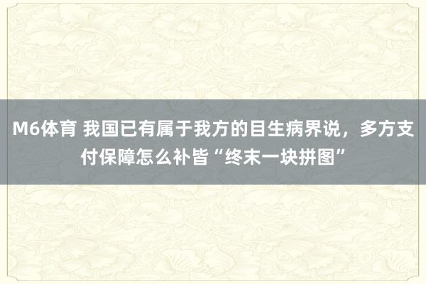 M6体育 我国已有属于我方的目生病界说，多方支付保障怎么补皆“终末一块拼图”