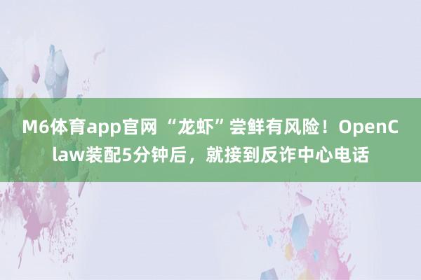 M6体育app官网 “龙虾”尝鲜有风险！OpenClaw装配5分钟后，就接到反诈中心电话