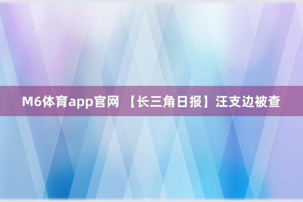 M6体育app官网 【长三角日报】汪支边被查