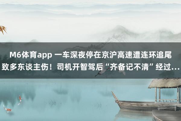 M6体育app 一车深夜停在京沪高速遭连环追尾致多东谈主伤！司机开智驾后“齐备记不清”经过…