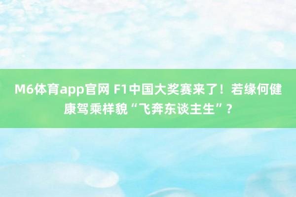 M6体育app官网 F1中国大奖赛来了！若缘何健康驾乘样貌“飞奔东谈主生”？