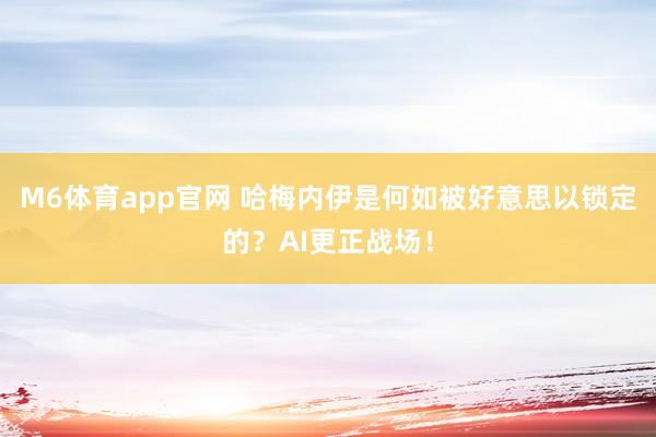 M6体育app官网 哈梅内伊是何如被好意思以锁定的？AI更正战场！