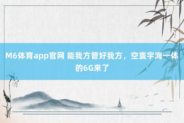 M6体育app官网 能我方管好我方，空寰宇海一体的6G来了