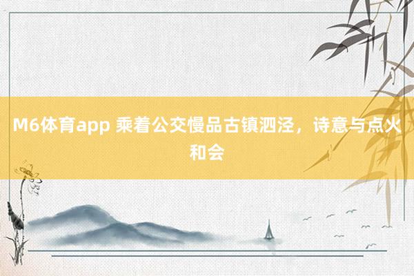 M6体育app 乘着公交慢品古镇泗泾，诗意与点火和会