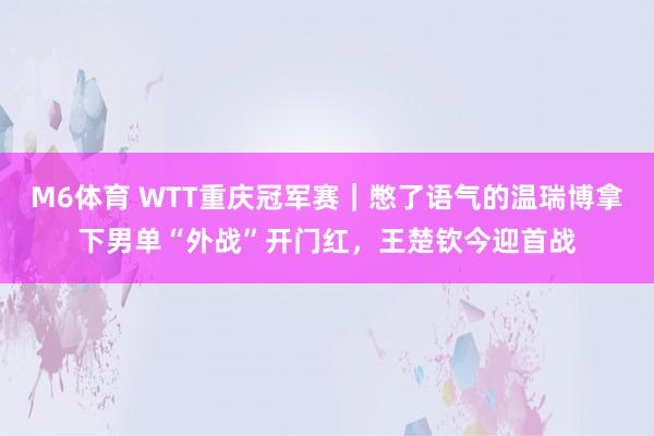 M6体育 WTT重庆冠军赛｜憋了语气的温瑞博拿下男单“外战”开门红，王楚钦今迎首战
