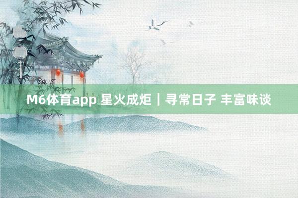 M6体育app 星火成炬｜寻常日子 丰富味谈