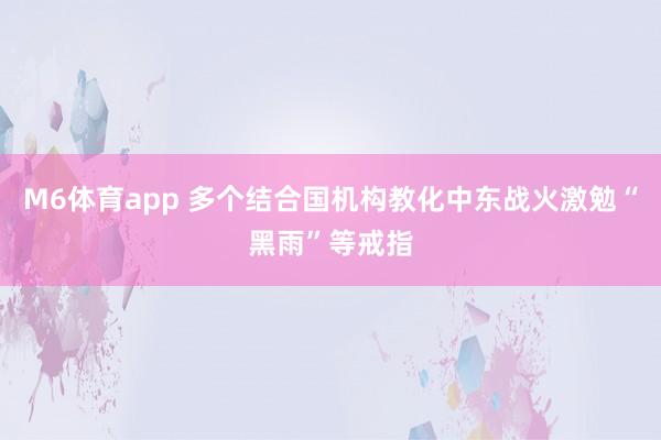 M6体育app 多个结合国机构教化中东战火激勉“黑雨”等戒指