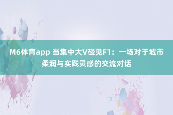 M6体育app 当集中大V碰见F1：一场对于城市柔润与实践灵感的交流对话