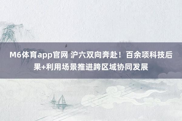 M6体育app官网 沪六双向奔赴！百余项科技后果+利用场景推进跨区域协同发展