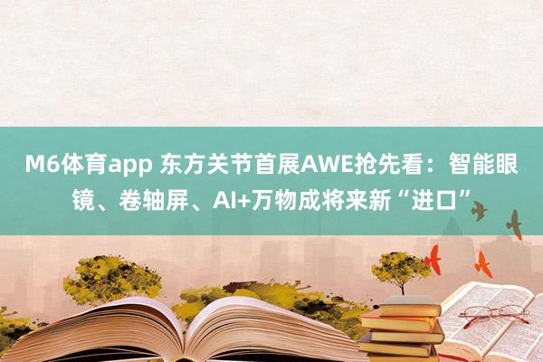 M6体育app 东方关节首展AWE抢先看：智能眼镜、卷轴屏、AI+万物成将来新“进口”