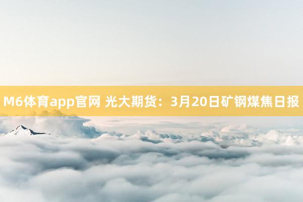 M6体育app官网 光大期货：3月20日矿钢煤焦日报