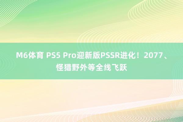 M6体育 PS5 Pro迎新版PSSR进化！2077、怪猎野外等全线飞跃