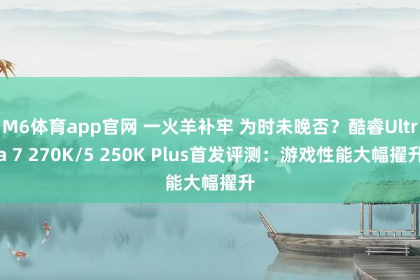 M6体育app官网 一火羊补牢 为时未晚否？酷睿Ultra 7 270K/5 250K Plus首发评测：游戏性能大幅擢升
