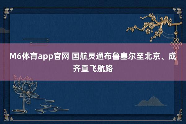 M6体育app官网 国航灵通布鲁塞尔至北京、成齐直飞航路
