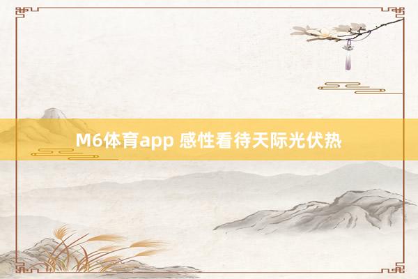 M6体育app 感性看待天际光伏热