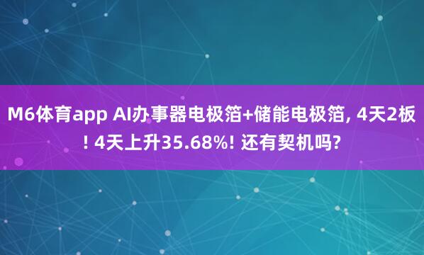 M6体育app AI办事器电极箔+储能电极箔， 4天2板! 4天上升35.68%! 还有契机吗?