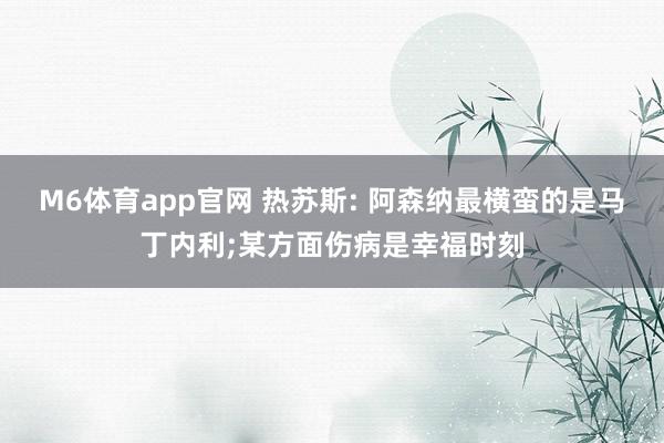 M6体育app官网 热苏斯: 阿森纳最横蛮的是马丁内利;某方面伤病是幸福时刻