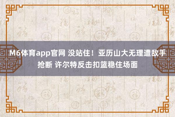 M6体育app官网 没站住！亚历山大无理遭敌手抢断 许尔特反击扣篮稳住场面