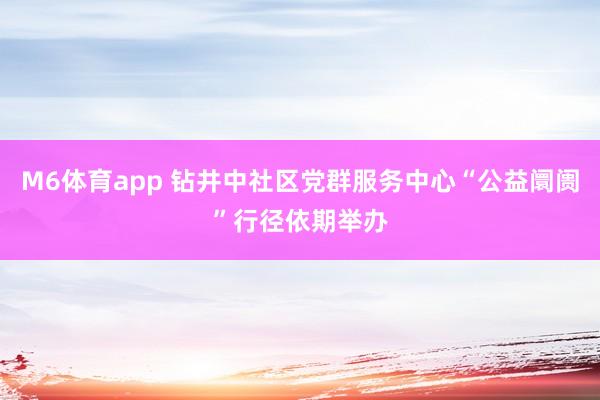 M6体育app 钻井中社区党群服务中心“公益阛阓”行径依期举办
