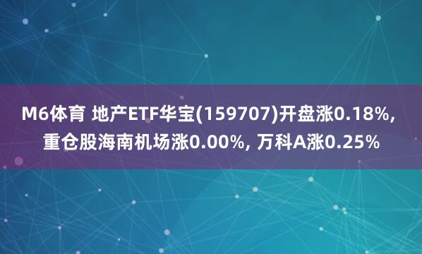 M6体育 地产ETF华宝(159707)开盘涨0.18%， 重仓股海南机场涨0.00%， 万科A涨0.25%