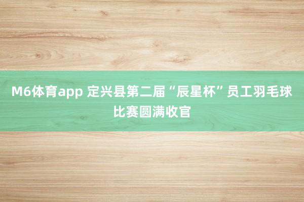 M6体育app 定兴县第二届“辰星杯”员工羽毛球比赛圆满收官