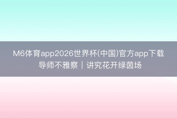 M6体育app2026世界杯(中国)官方app下载 导师不雅察｜讲究花开绿茵场
