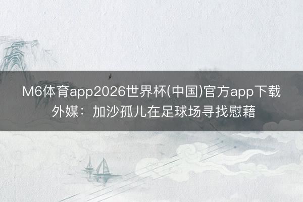 M6体育app2026世界杯(中国)官方app下载 外媒：加沙孤儿在足球场寻找慰藉