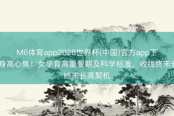 M6体育app2026世界杯(中国)官方app下载 告别身高心焦！女孕育高重要期及科学标准，收拢终末长高契机