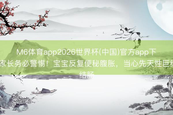 M6体育app2026世界杯(中国)官方app下载 家长务必警惕！宝宝反复便秘腹胀，当心先天性巨结肠