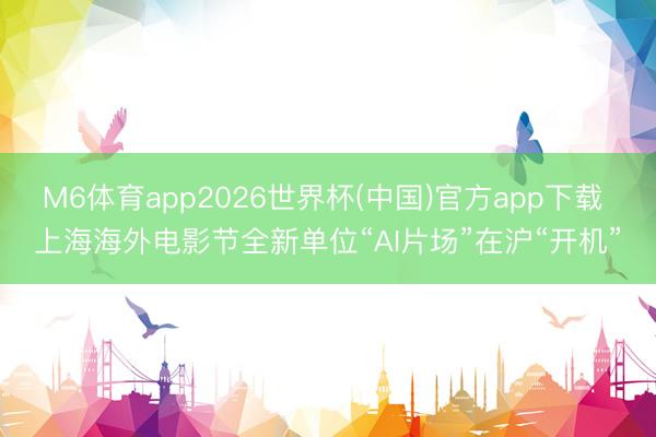 M6体育app2026世界杯(中国)官方app下载 上海海外电影节全新单位“AI片场”在沪“开机”