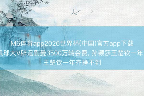 M6体育app2026世界杯(中国)官方app下载 知名乒乓球大V辟谣蒯曼3500万转会费， 孙颖莎王楚钦一年齐挣不到