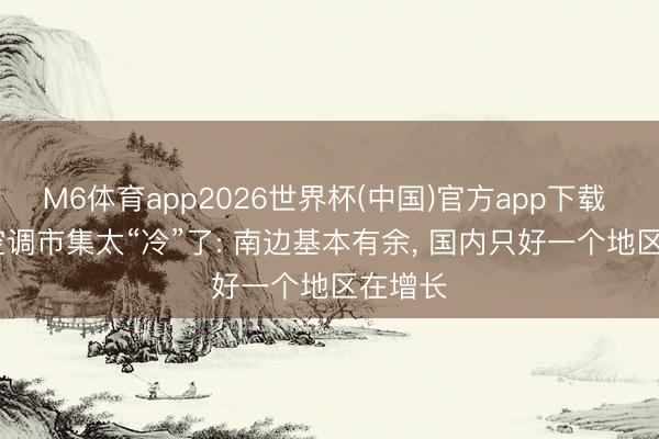 M6体育app2026世界杯(中国)官方app下载 2026空调市集太“冷”了: 南边基本有余， 国内只好一个地区在增长