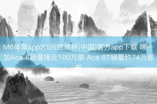 M6体育app2026世界杯(中国)官方app下载 曝一加Ace 6销量接近100万部 Ace 6T销量约74万部