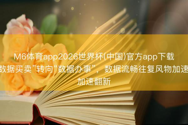 M6体育app2026世界杯(中国)官方app下载 从“数据买卖”转向“数据办事”，数据流畅往复风物加速翻新